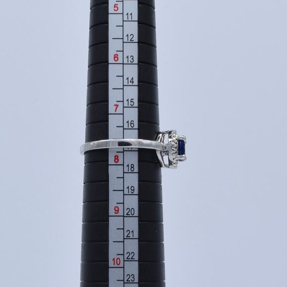 NWOT Fragrant Jewels Blue Sapphire Round Cut Halo Ring Size 7.75 US - Picture 5 of 5